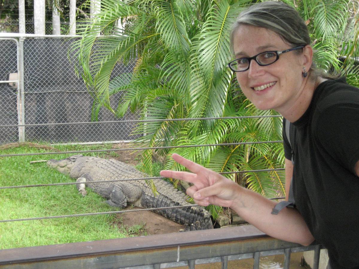 lee anne and a big croc lee anne and a big croc