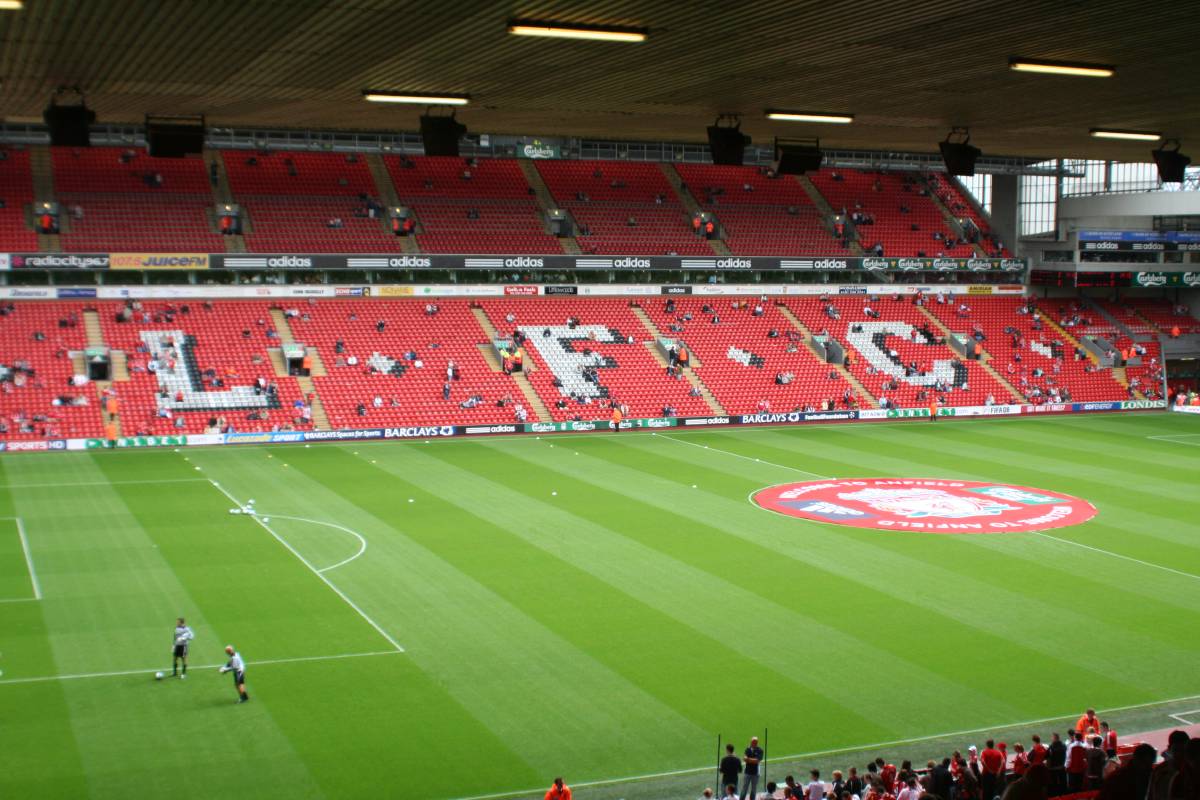 the pitch at anfield the pitch at anfield