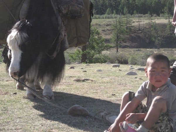 Mongolian Kid and Friend