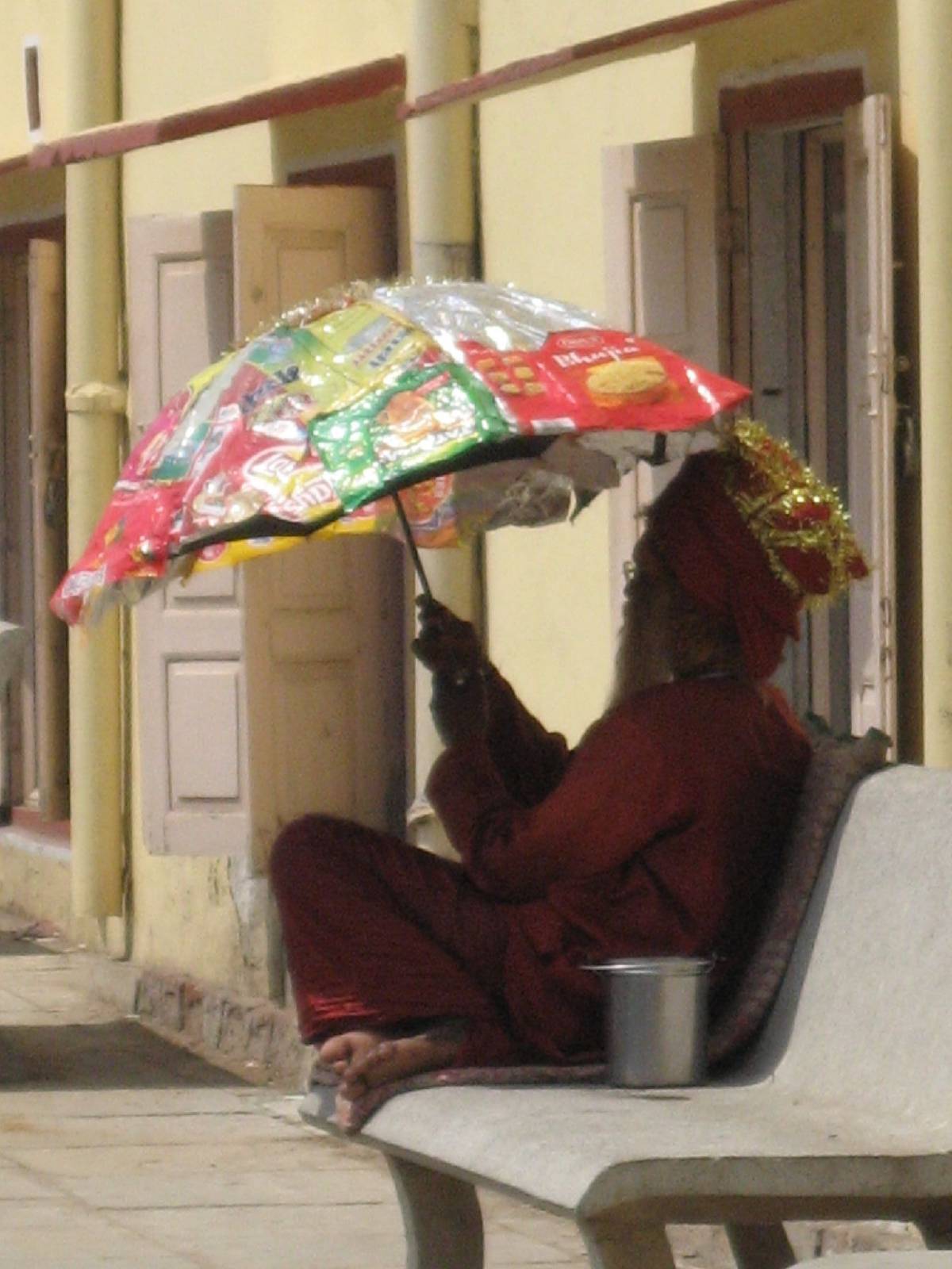 umbrella of potato chip bags umbrella of potato chip bags