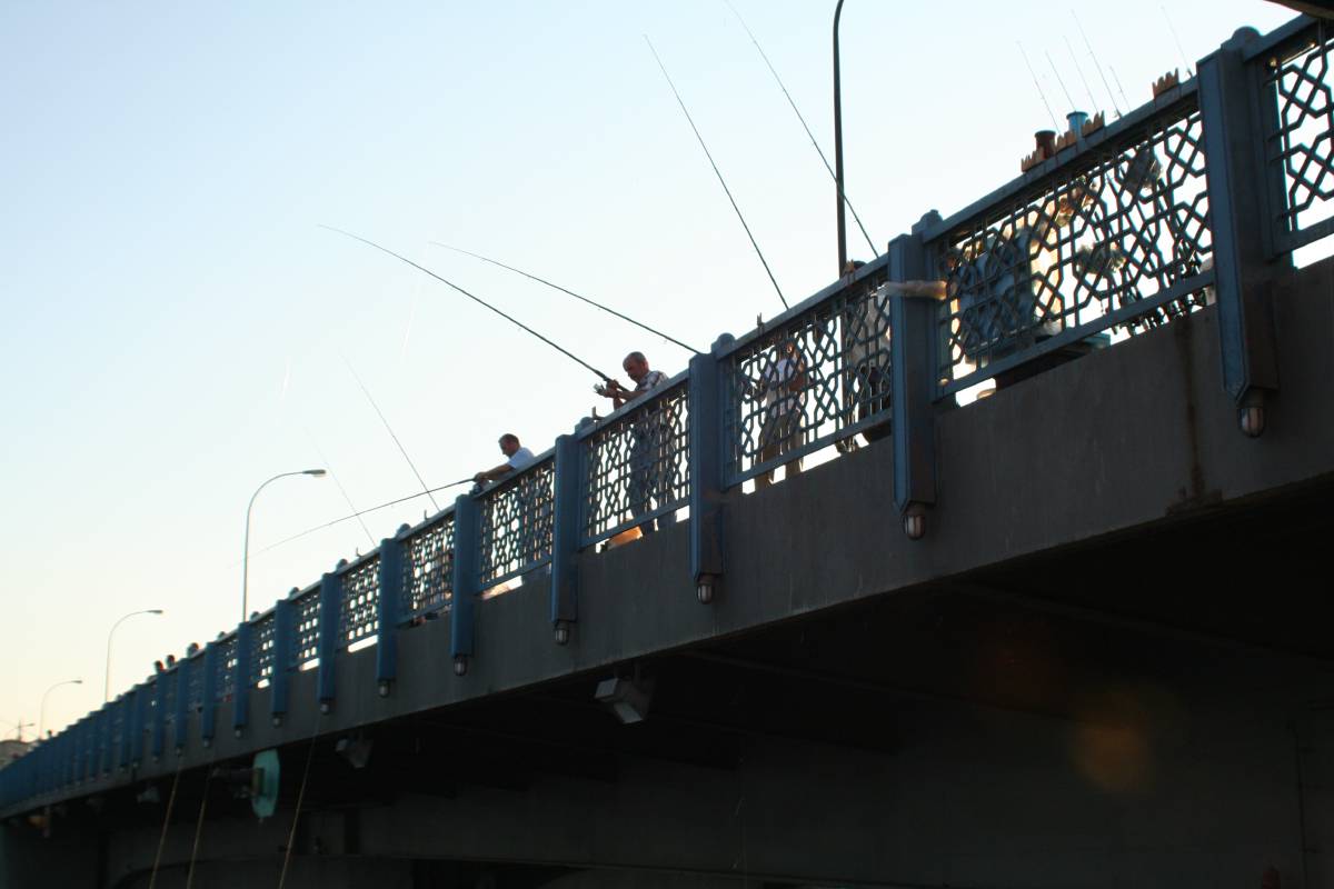 fishing on galata bridge fishing on galata bridge